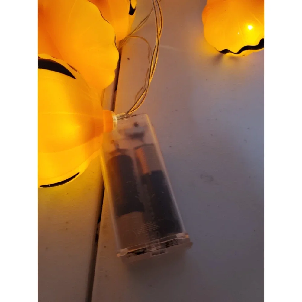 Halloween‎ Blow Mold Pumpkin Light Set of 10 Jack O Lantern Vintage See All Pics